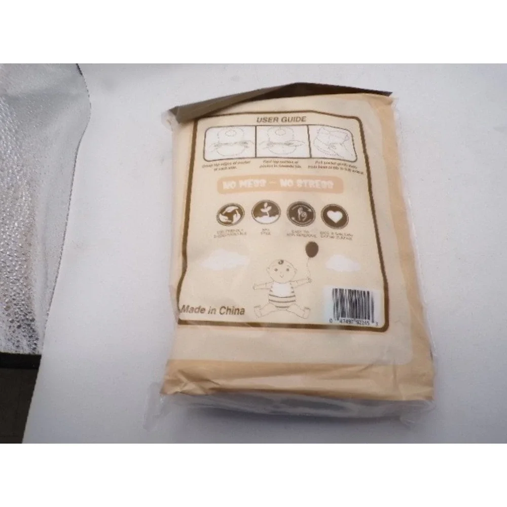 Praetorian Group Disposable Baby Bibs 20 Pack 6mo+ Crumb Catcher‎ Adhesive Tabs